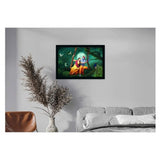 Multi-colored Radha Krishna painting with sparkle coat, lightweight, water-resistant synthetic frame