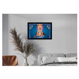 Multicolor synthetic photo frame with Shri Swami Samarth image, lightweight, water-resistant rectangular wall mount (14x20 inch)