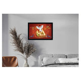 Multi-colored Ganesh photo in lightweight, water-resistant synthetic frame (14x20 inch) for wall mount