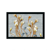 Multicolor vinyl sparkle coated flower painting with lightweight, water-resistant synthetic frame, rectangular and 14x20 inch