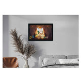Multicolor synthetic framed rectangular Ganesh photo, lightweight and water-resistant, wall mount