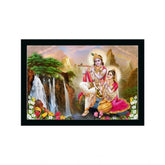 Multicolor synthetic framed Radha Krishna painting, lightweight and water-resistant on wall mount (14x20 inch)