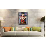 Multicolor synthetic framed Ganesh photo (14x20), lightweight and water-resistant for wall mounting
