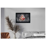 Multi-colored Radha Krishna painting with sparkle coating, lightweight synthetic frame (14x20 inch) for wall mount