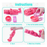 Assorted pack of 2 electric Gatling bubble guns with 8 holes, safe and fun for kids' playtime