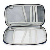 Travel wallet envelope flip cover case, assorted colors, water-resistant premium nylon, 9 pockets for passport & credit cards