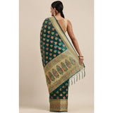 Gillkart Women's Organza Printed Saree With Unstitched Blouse (Sea Green, 5-6 Mtrs)