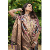 Gillkart Women's Organza Printed Saree With Unstitched Blouse (Wine, 5-6 Mtrs)