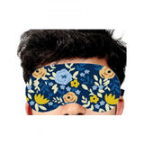 Blue printed polyester unisex everyday eyemasks for sleep, leisure, or travel