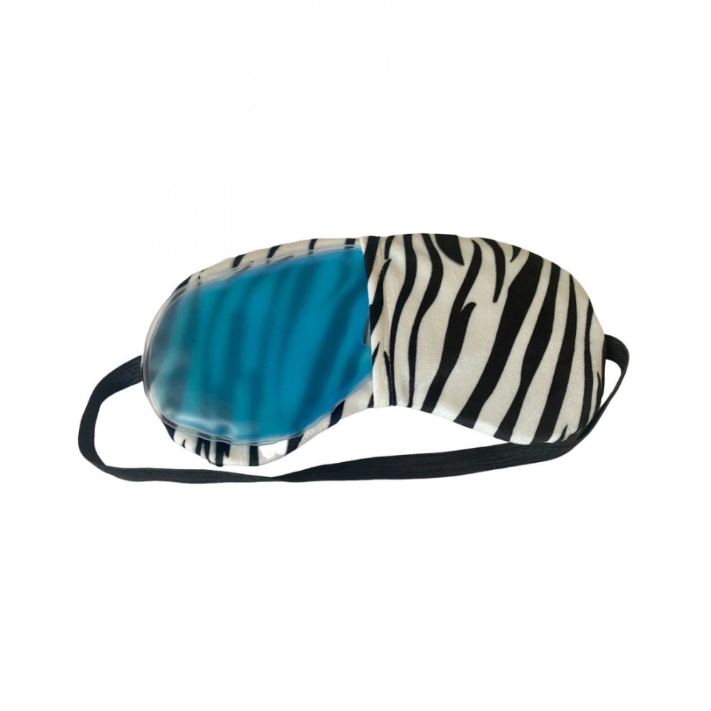 Black and white striped printed polyester unisex eyemasks for everyday use