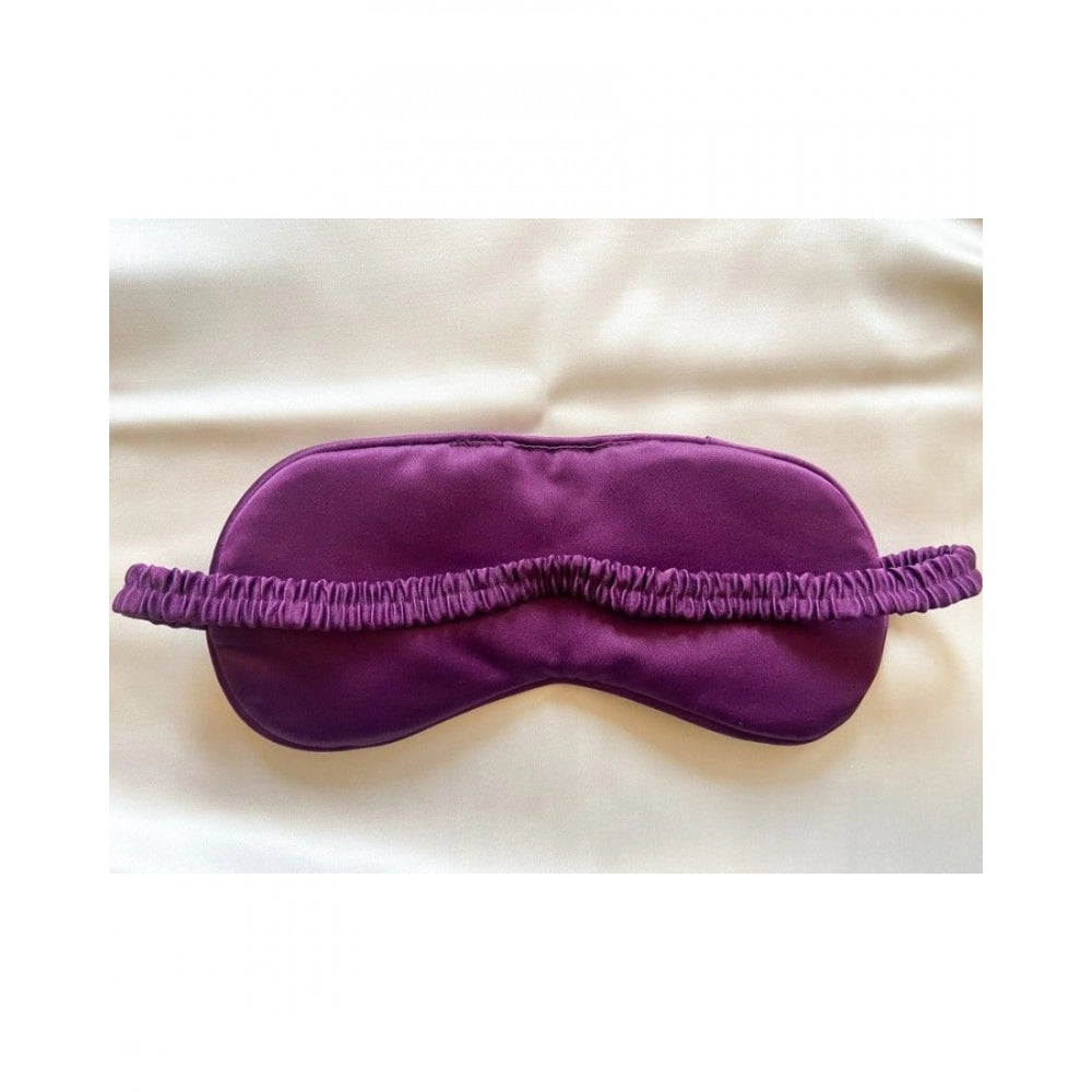 Purple satin silk eyemask for everyday use, solid design, unisex accessory