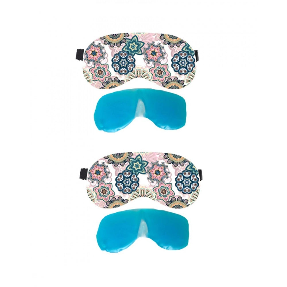 Multicolor printed polyester eyemasks for everyday use, unisex design on display