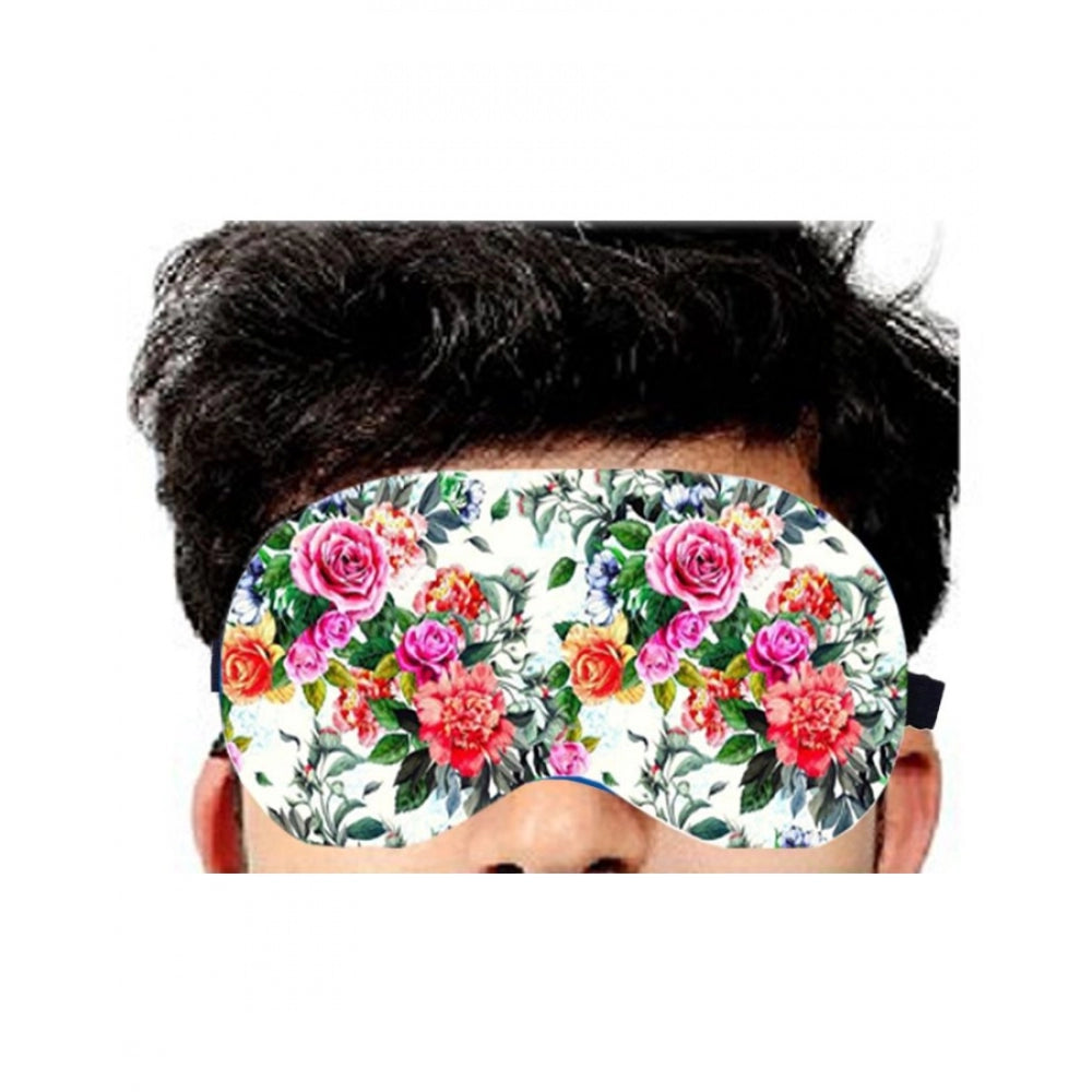 Multi-colored printed polyester unisex eyemasks for everyday use, vibrant patterns, color variation may occur