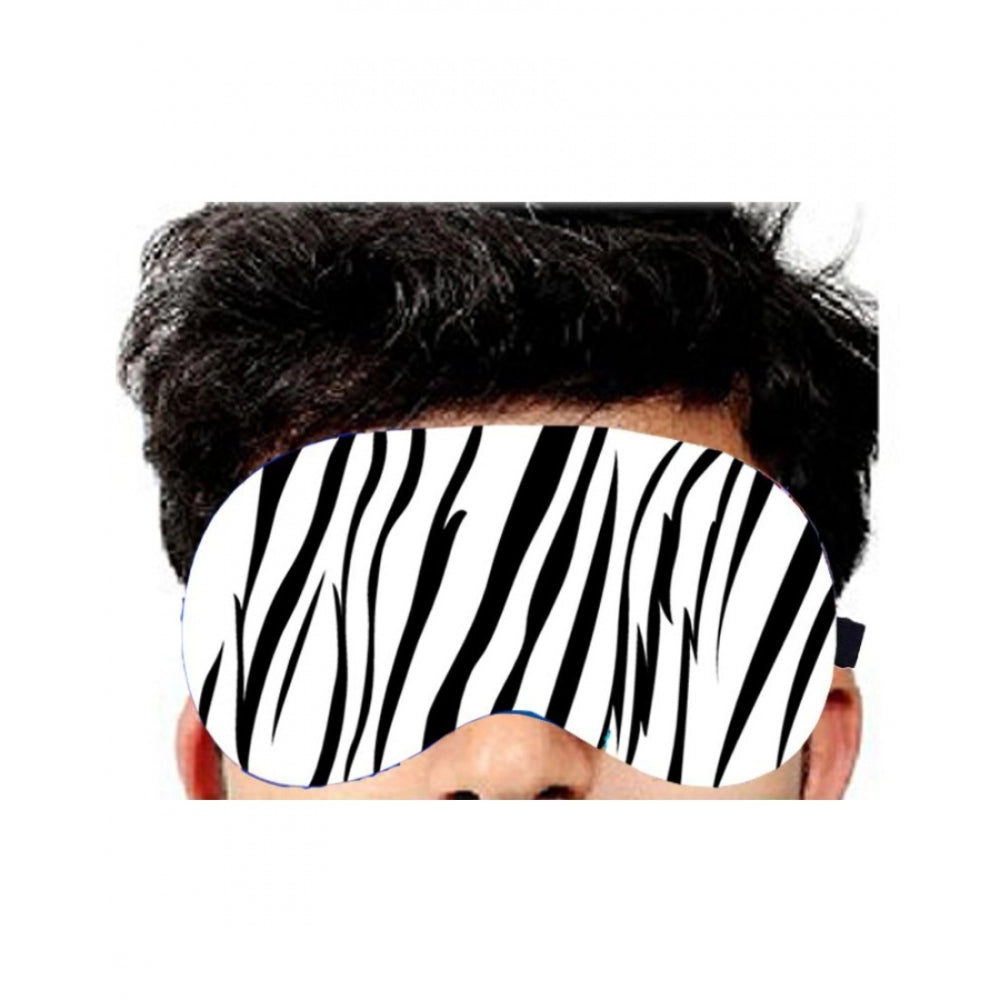 Black-and-white striped printed polyester unisex eyemasks for everyday use