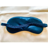 Navy Blue satin silk eyemask for everyday use, solid pattern, unisex style