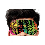 Multicolor printed polyester unisex eyemasks for everyday wear, patterned design on display