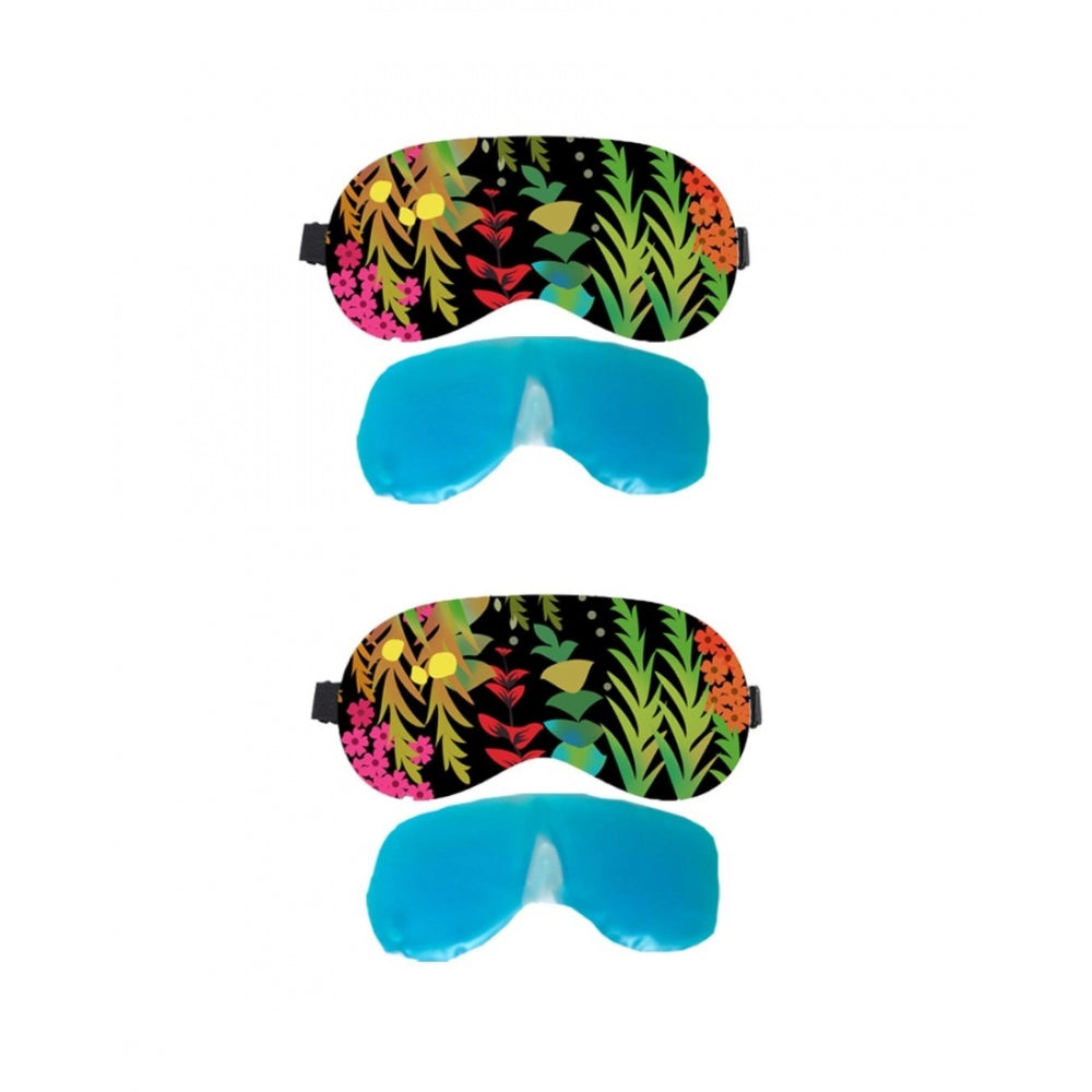 Multicolor printed polyester unisex eyemasks for everyday use, patterned design