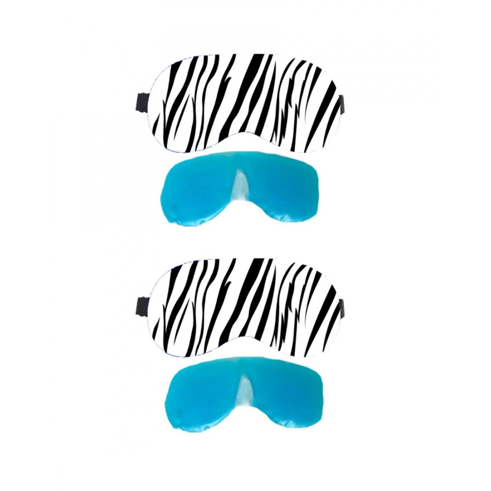 Black and white striped printed polyester unisex eyemask for everyday use