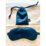 Navy Blue satin silk eyemask for everyday use, solid pattern, unisex style