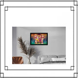 Multicolor Ayodhya Ram Mandir painting with water-resistant synthetic frame, lightweight and rectangular (14x20 inch) wall mount