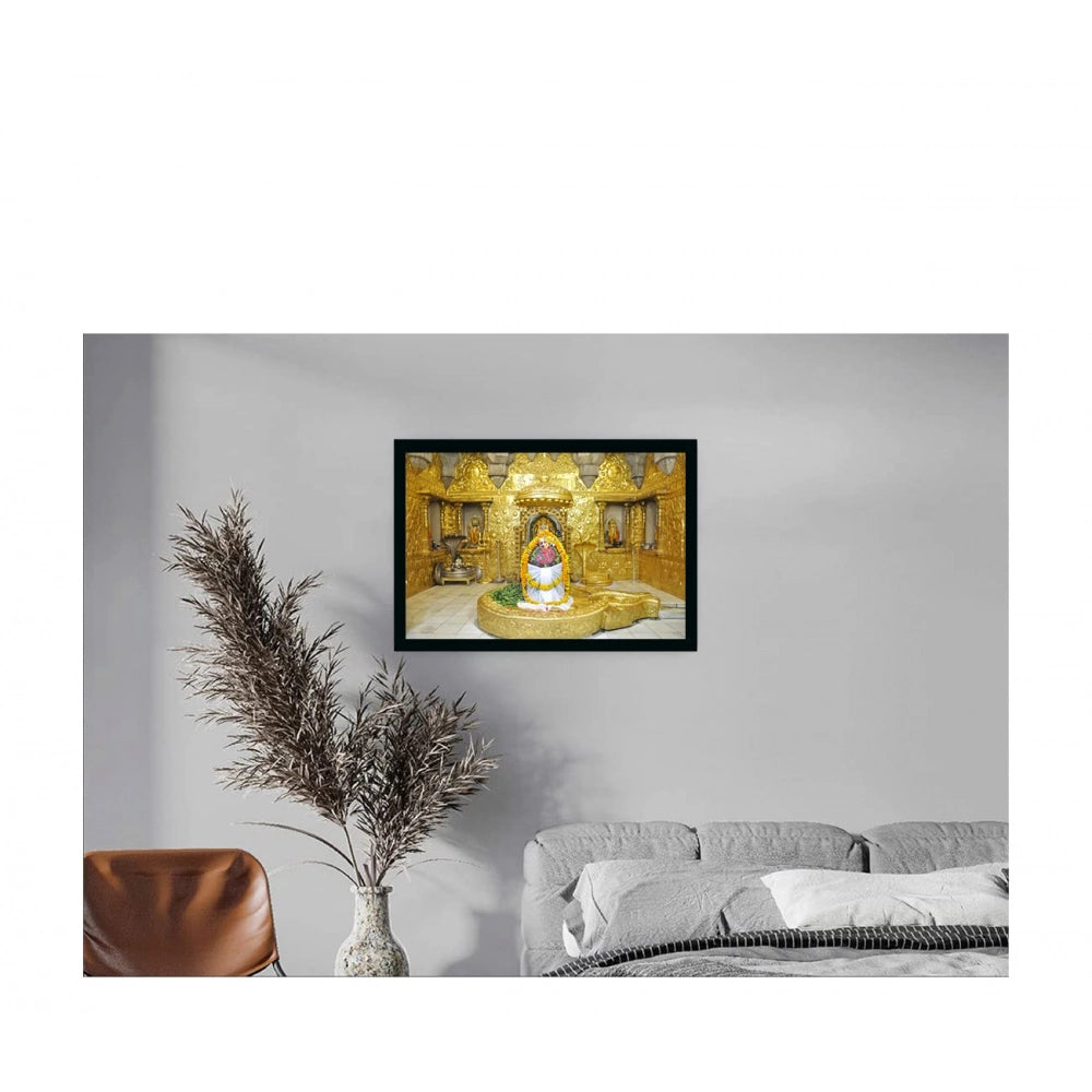 Multicolor synthetic framed Lord Shiva painting, lightweight & water-resistant for wall mounting (14x20 inch)