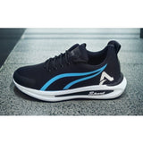 Blue synthetic casual shoes for men, solid lace-up design with Zoomix sole, suitable for everyday wear