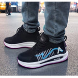 Blue synthetic men's casual shoes with lace-up closure, suitable for everyday wear