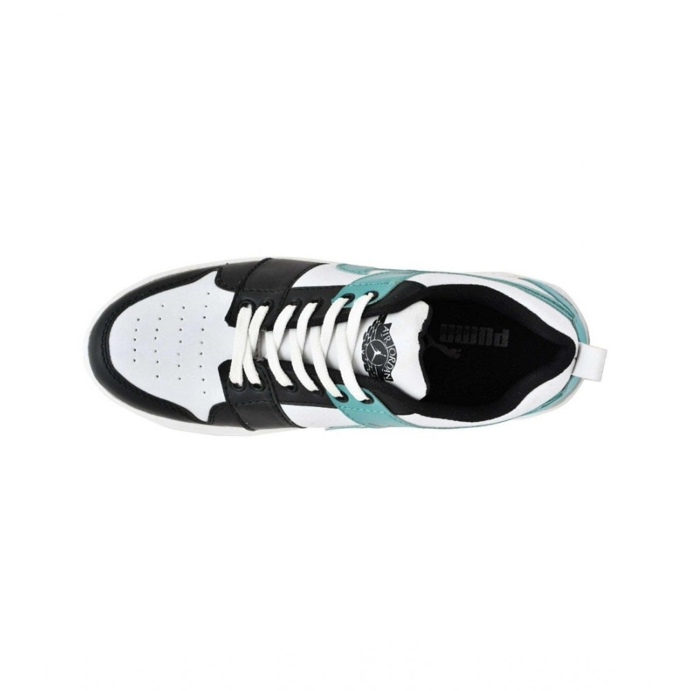 Sea-Green synthetic men's casual shoes - solid lace-up design for everyday wear