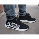 Blue synthetic casual men's shoes with lace-up closure on a neutral background