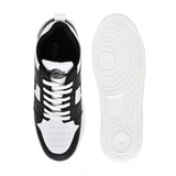 Black synthetic casual men's shoes with lace-up closure, ideal for everyday wear