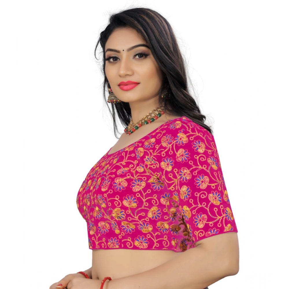 Pink Phantom cording readymade blouse, half sleeve, round neck, free size