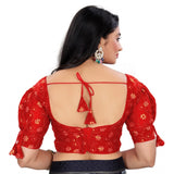 Red Jimmy Choo embroidered blouse, free size, half sleeve V-neck