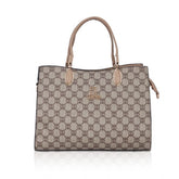 Hilver faux leather printed handbag, synthetic lining, dual handle with zipper closure