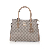 Hilver faux leather printed handbag with dual handle, synthetic lining and zipper closure