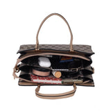 Hilver faux leather printed handbag with dual handle & zipper closure