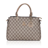 Faux leather printed Hilver handbag, synthetic inner material, zipper closure, dual handle type