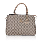 Faux leather printed Hilver handbag, synthetic inner material, zipper closure, dual handle type