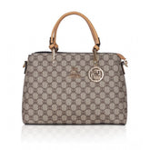 Women's Faux Leather Printed Handbag (Camel)