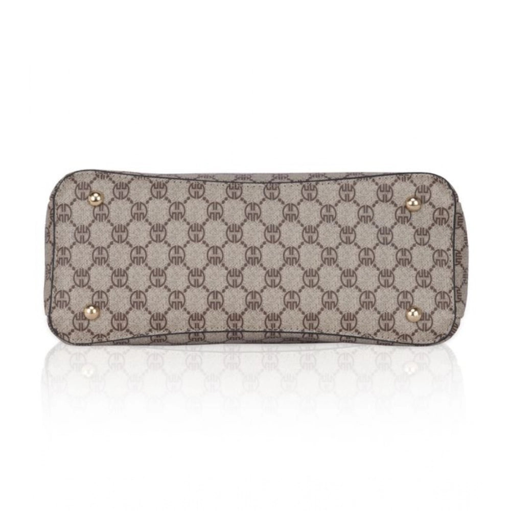 Hilver faux leather printed handbag, dual handle style with zipper closure