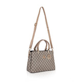 Hilver faux leather printed handbag with dual handles, synthetic lining and zipper closure