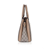 Hilver faux leather printed handbag with dual handles, synthetic lining and zipper closure