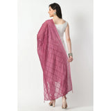 Lavender Chanderi Self-Design Dupatta, free size for festive wear on hanger