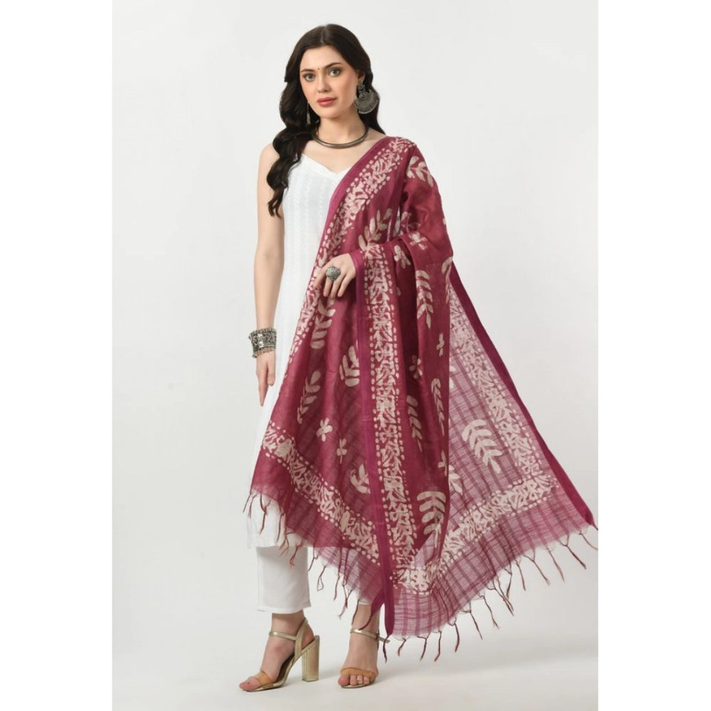 Lavender cotton printed dupatta, free size for festive occasions, women's wear