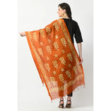 Mustard cotton printed dupatta for women's festive occasions, free size