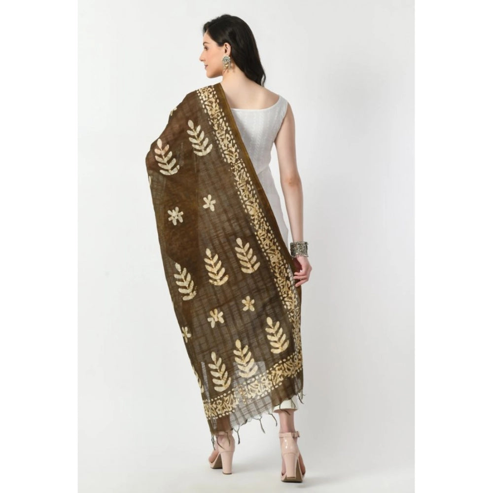 Mehandi free size cotton printed dupatta for festive occasions, women's traditional Indian wear