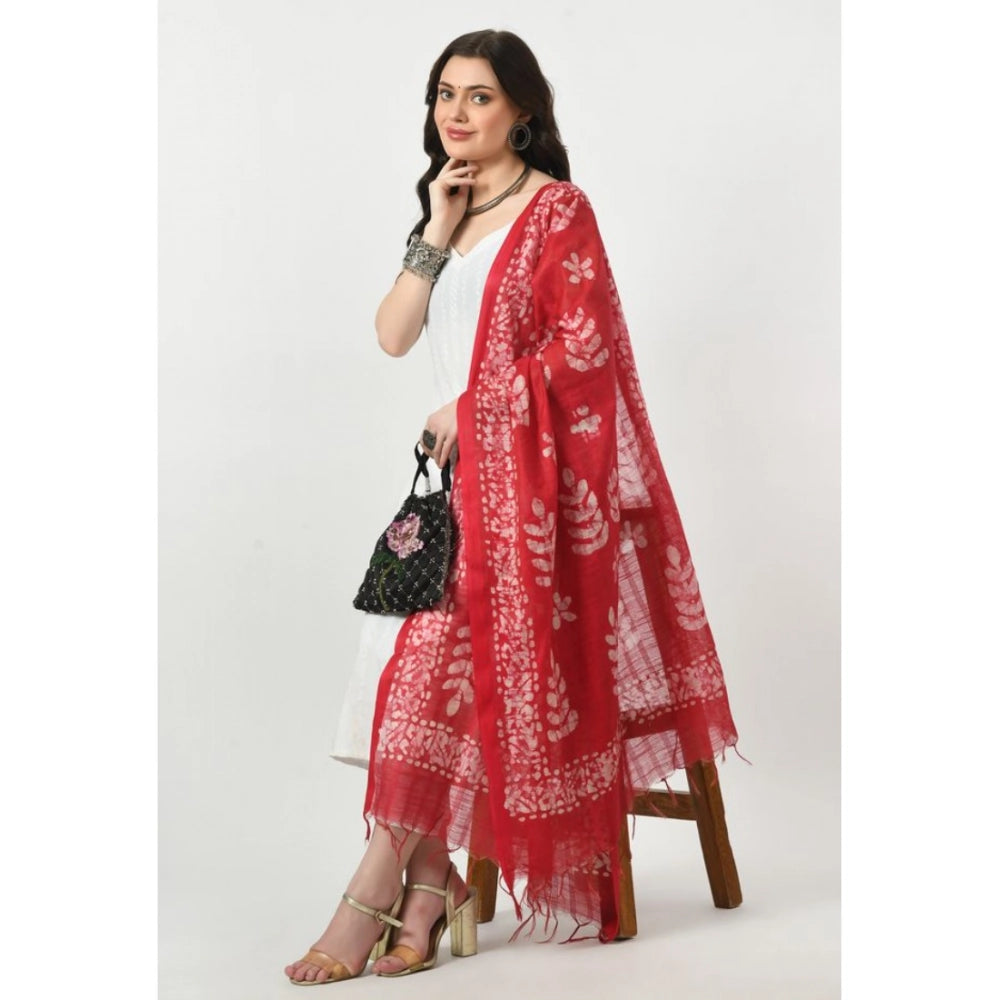 Rani print cotton dupatta for women, free size, ideal for festivals