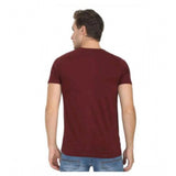 Maroon cotton casual short sleeves T-shirt for men, solid design, regular fit