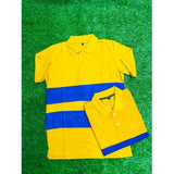 Men's casual mustard cotton polo neck t-shirt, solid design, short sleeves, regular fit