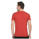 Men's casual red cotton round neck t-shirt with regular fit, solid pattern, perfect for everyday wear