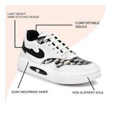 Black synthetic leather men's casual shoes - lace-up style for everyday wear